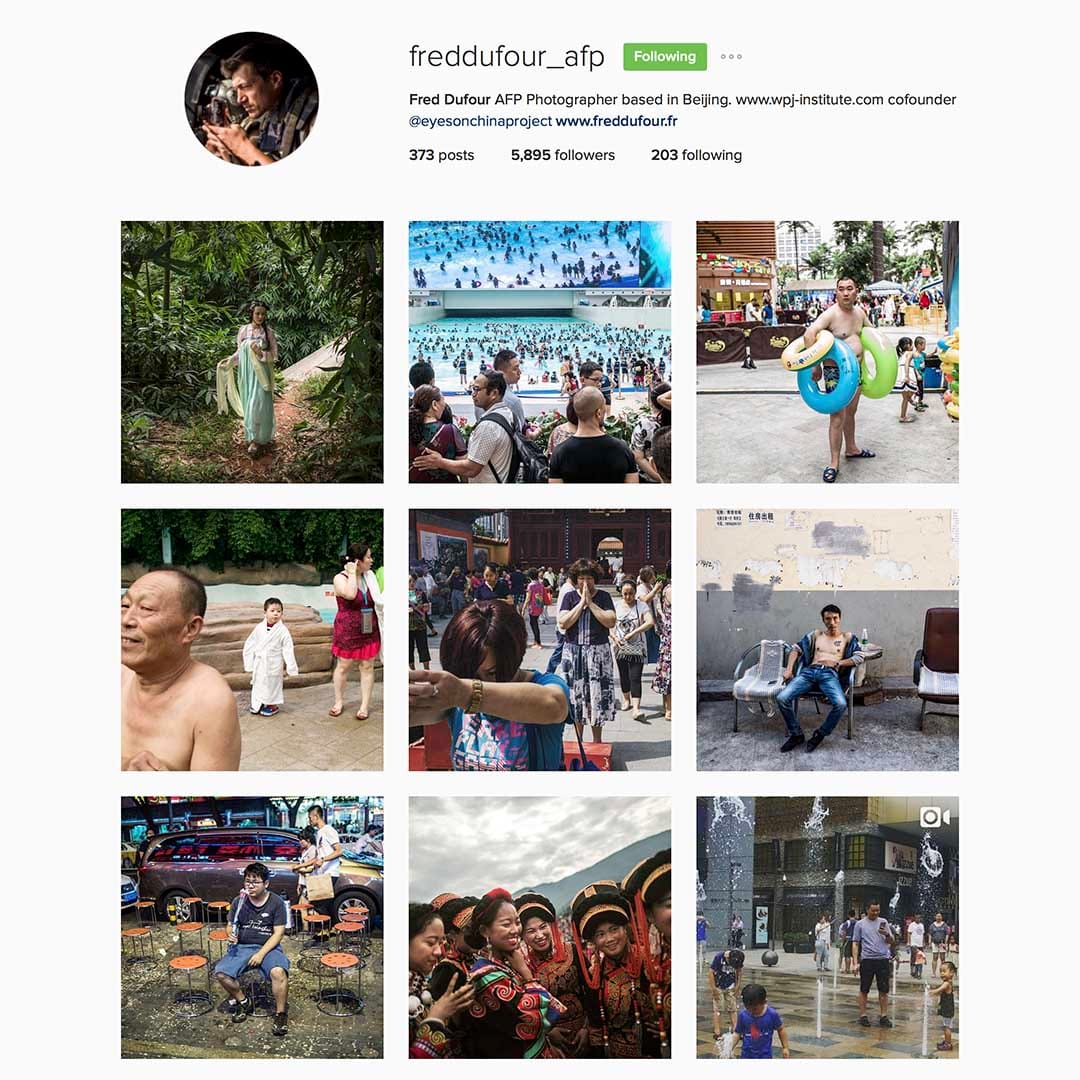 Fred Dufour (@freddufour_afp)，法新社駐北京攝影師，Instagram #eyeonchina創辦成員。
