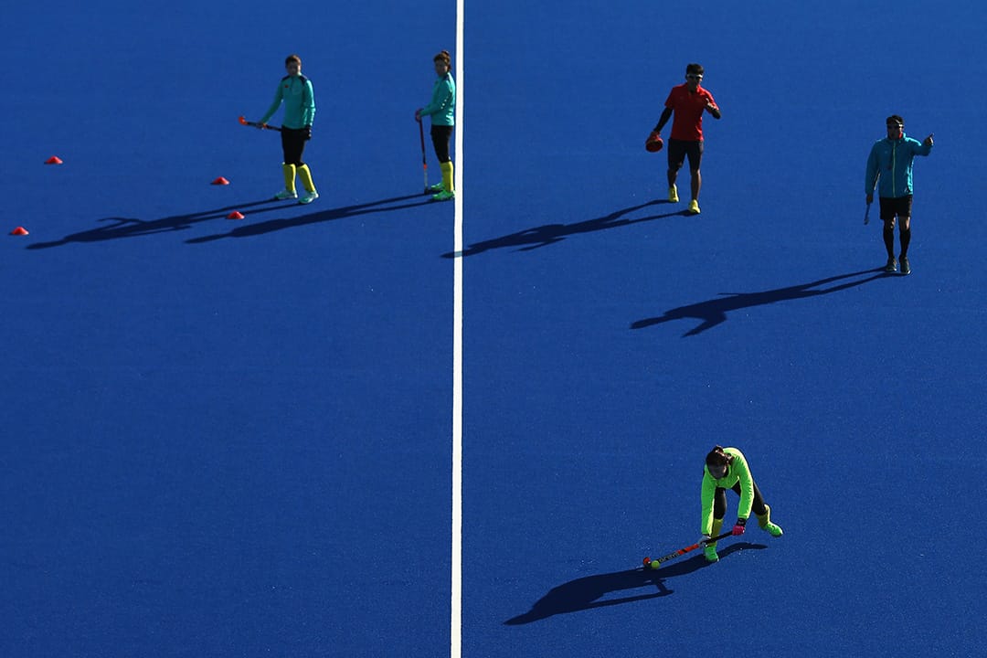 2016年7月31日，中國女子曲棍球隊正在練習。