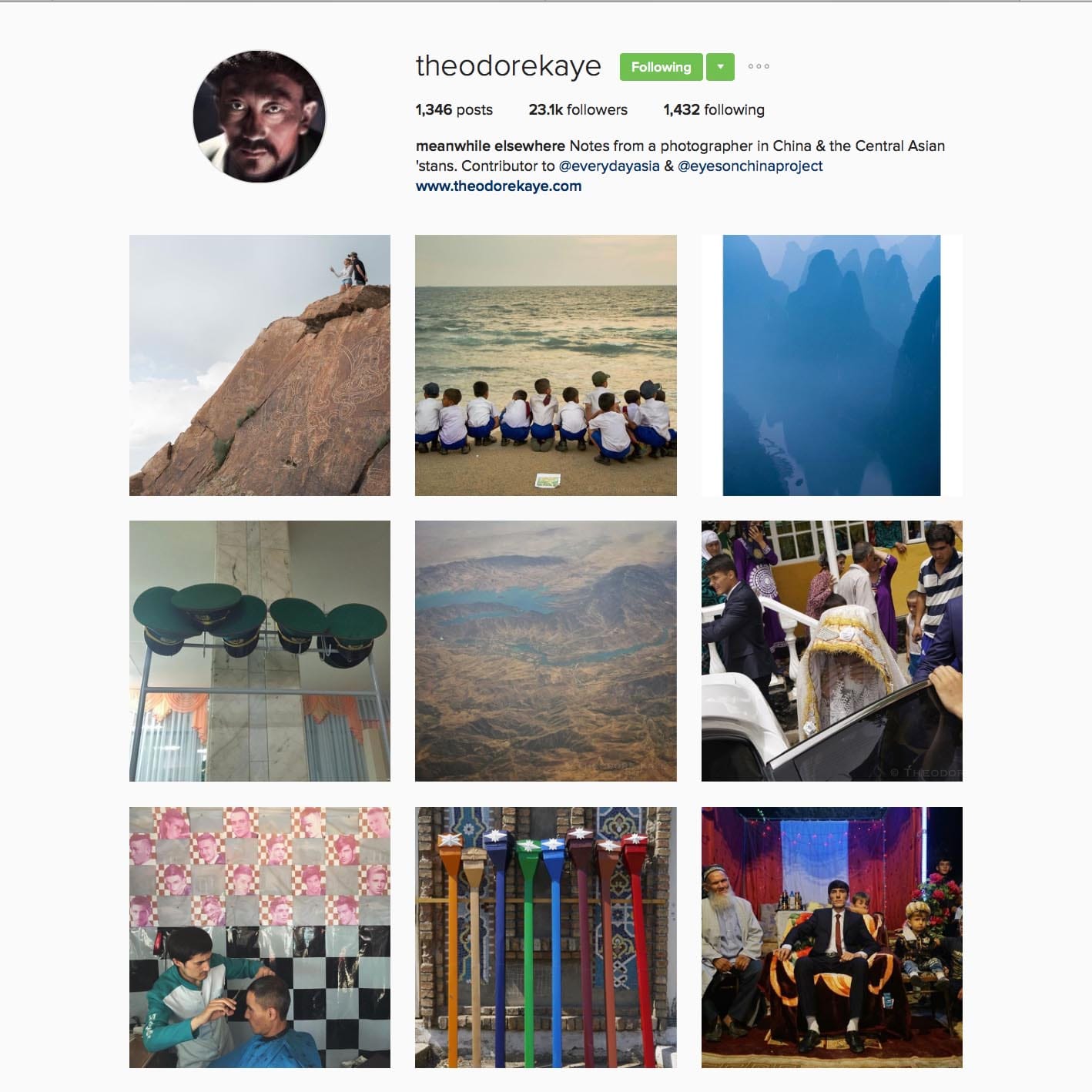 Theodore Kaye(@theodorekaye)，在中國與中亞地區從事攝影工作，常拍攝關於社會、政治、時事等議題。