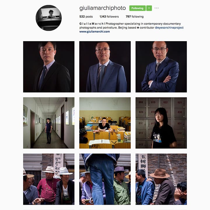 Giulia Marchi(@giuliamarchiphoto)，駐北京的義大利當代人像與紀實攝影師，研究東亞文化並且曾在東北非進行研究，讓他的作品注入許多不同色彩。