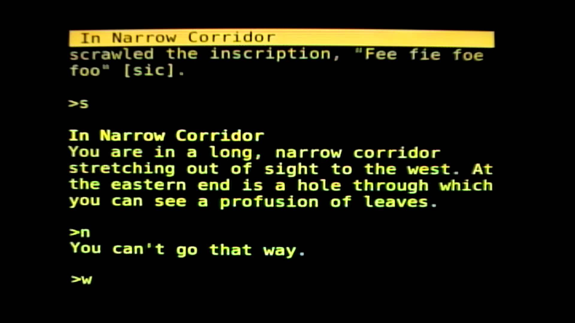 《巨洞冒险》（Colossal Cave Adventure）游戏截图