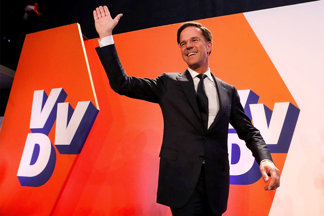 現任首相呂特的自民黨取得最多議席。