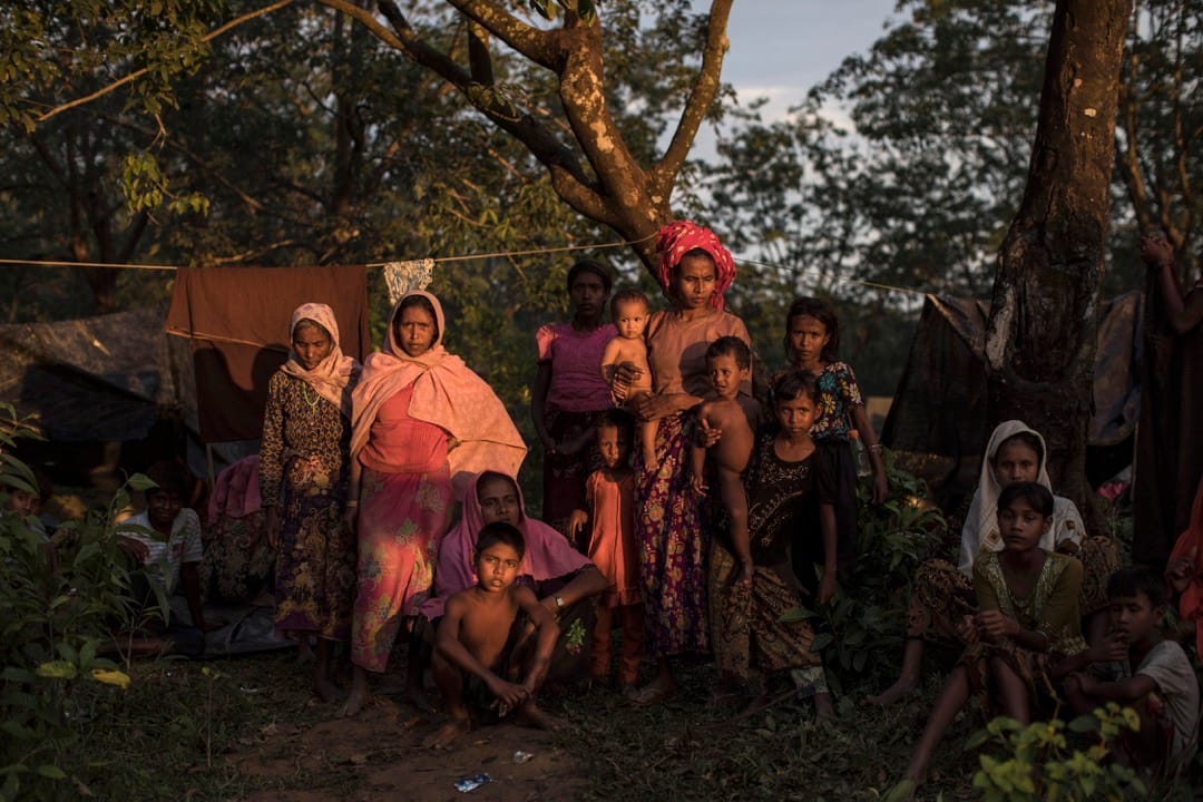 2017年9月8日，一個羅興亞族穆斯林家庭剛從緬甸越過邊境到孟加拉。