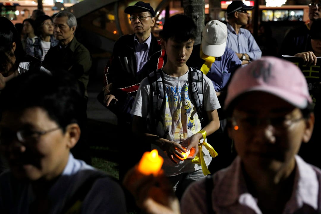 「愛台大 為大學自主而戰」 燭光晚會現場。