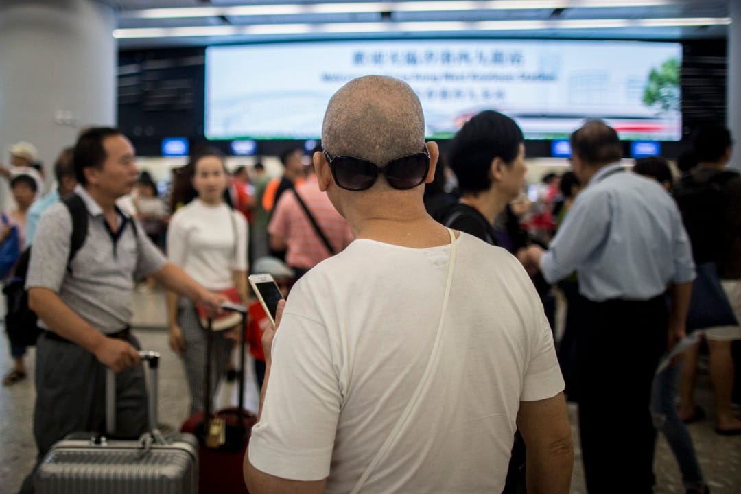 香港西九龙高铁站购票大堂。