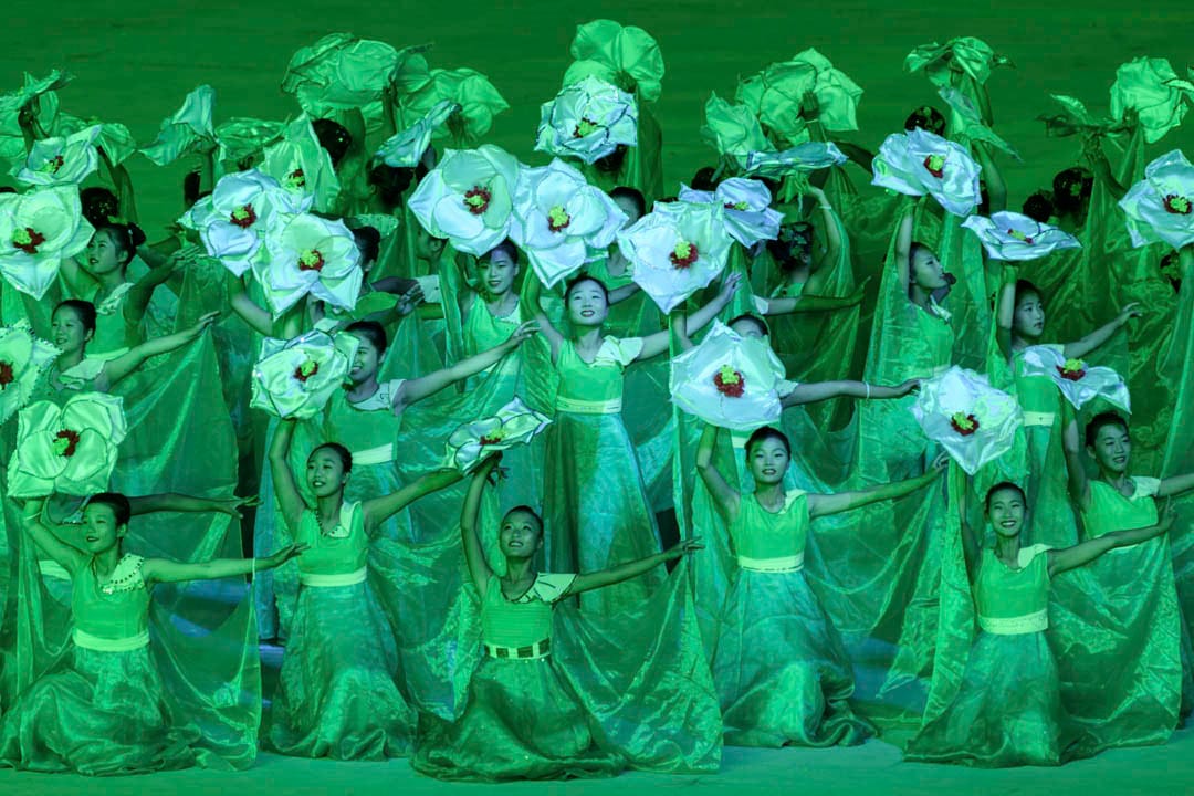 2018年9月9日，北韓慶祝建國70周年大型文藝表演晚會，「阿里郎」藝術表演。