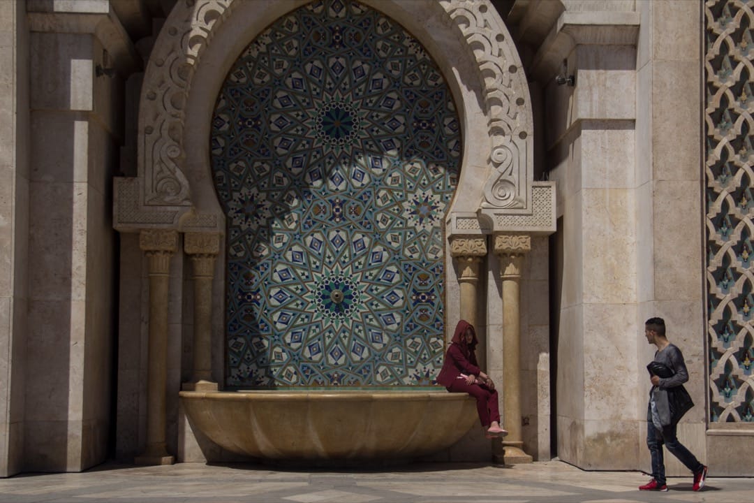 摩洛哥最大城市卡萨布兰卡的哈桑二世清真寺。