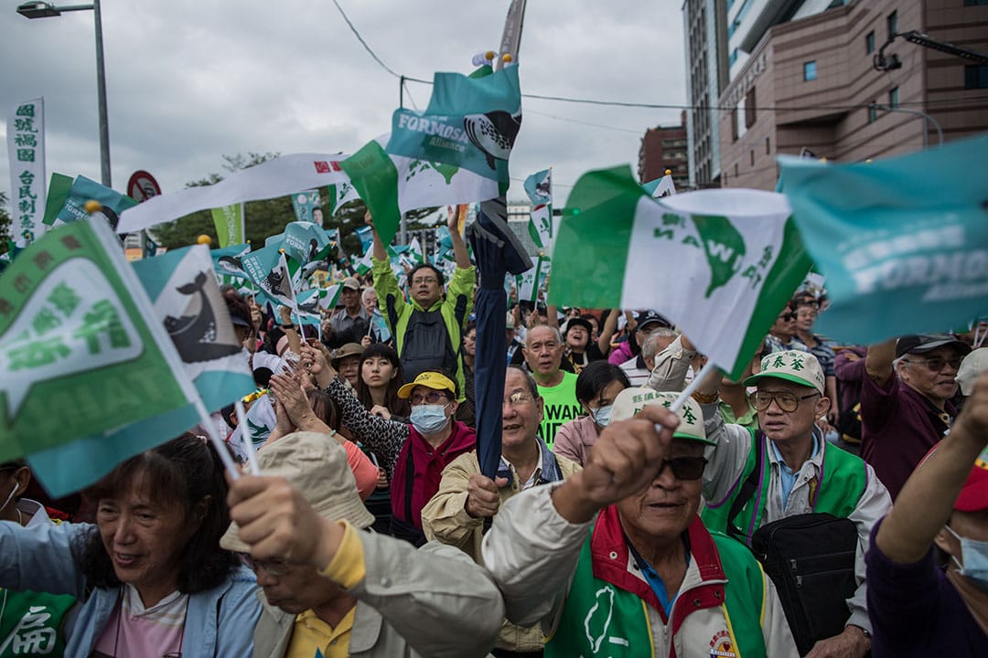 2018年10月20日,喜樂島聯盟「拒絕中國霸凌,全民公投反併吞」示威。