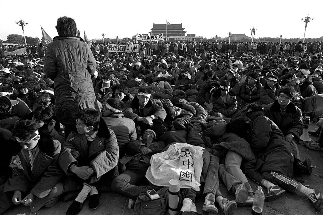 1989年5月14日,天安门广场。