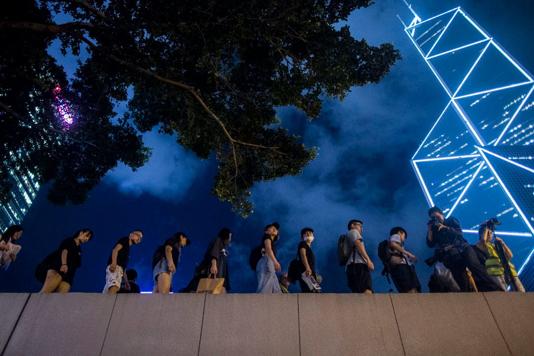 2019年8月16日,大專學界聯同連登網民「我要攬炒」團隊在香港遮打花園一同發起「英美港盟主權在民」晚會,呼籲國際社會關注香港事態。