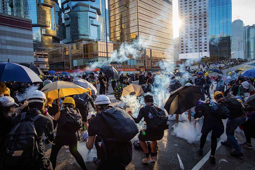 2019年8月5日,金鐘警察展開清場行動。