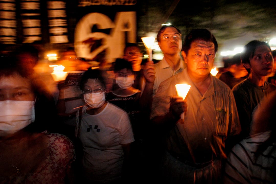 2003年6月4日，支联会将维园烛光晚会的主题定为“毋忘六四，反对廿三”，大会宣布共五万人出席。