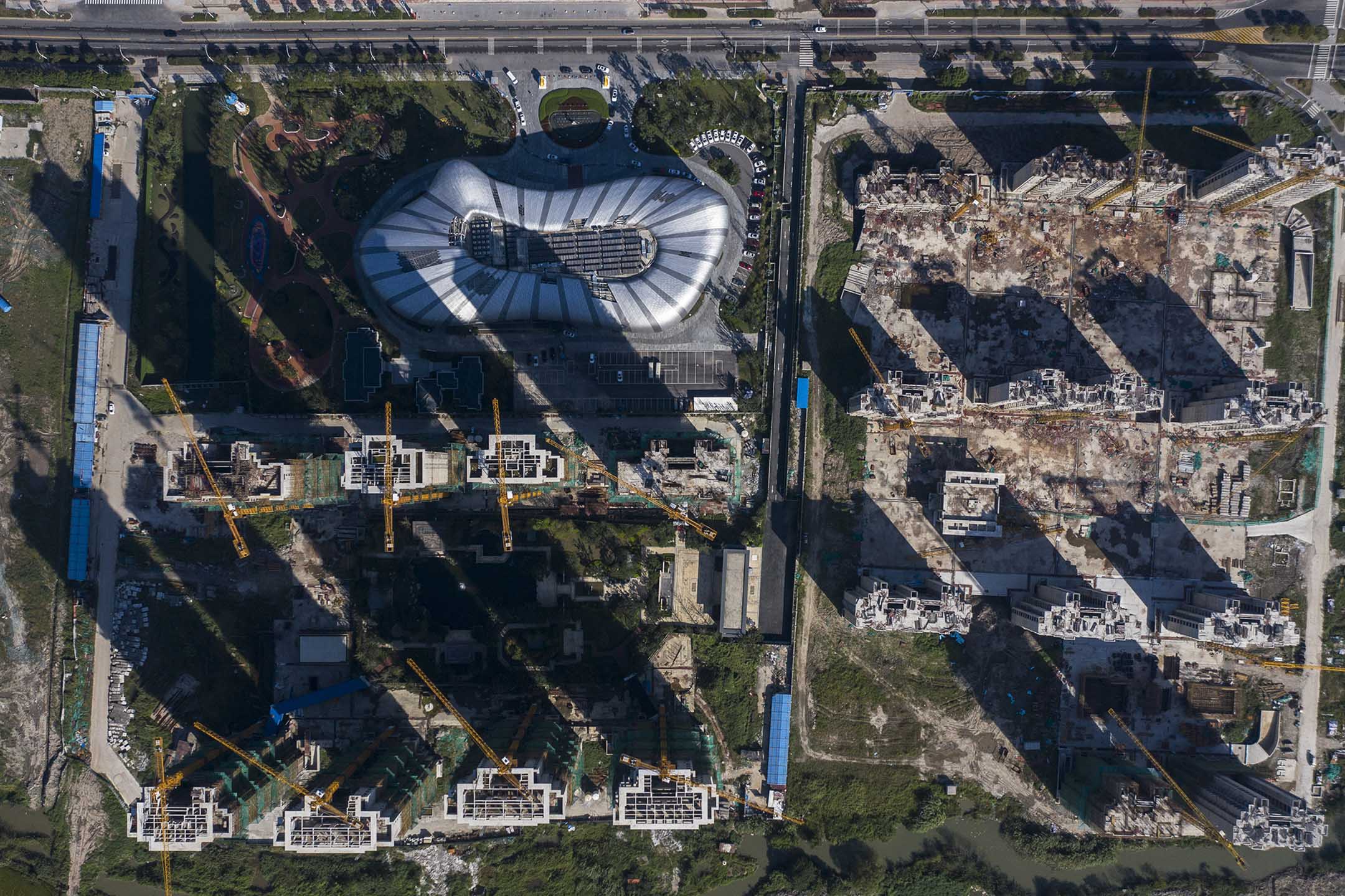 2021年9月24日,江苏省太仓市正在建设的中国恒大集团开发项目。