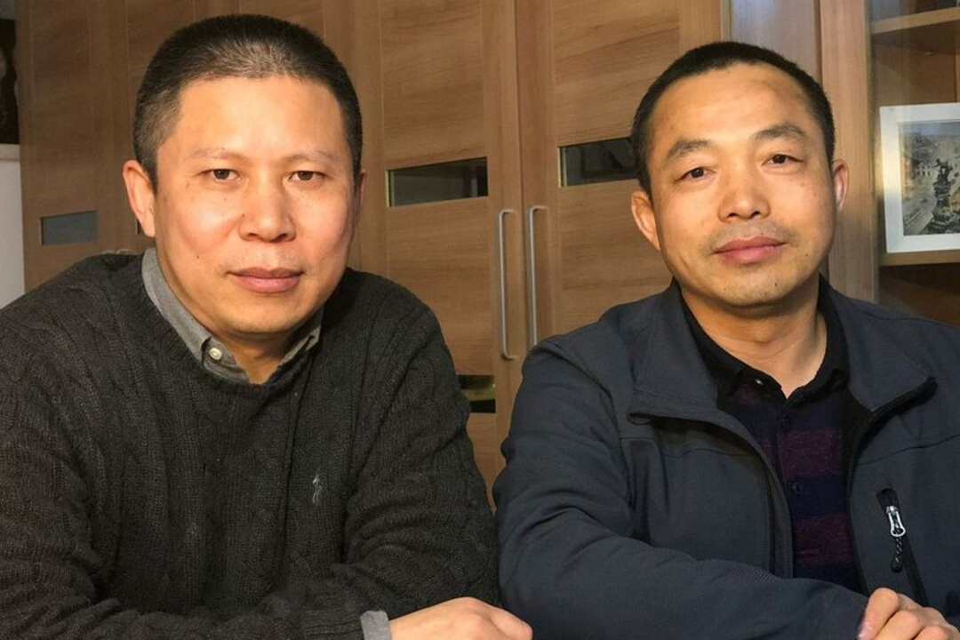 中國法律學者許志永(左)和維權律師丁家喜(右)。網上圖片