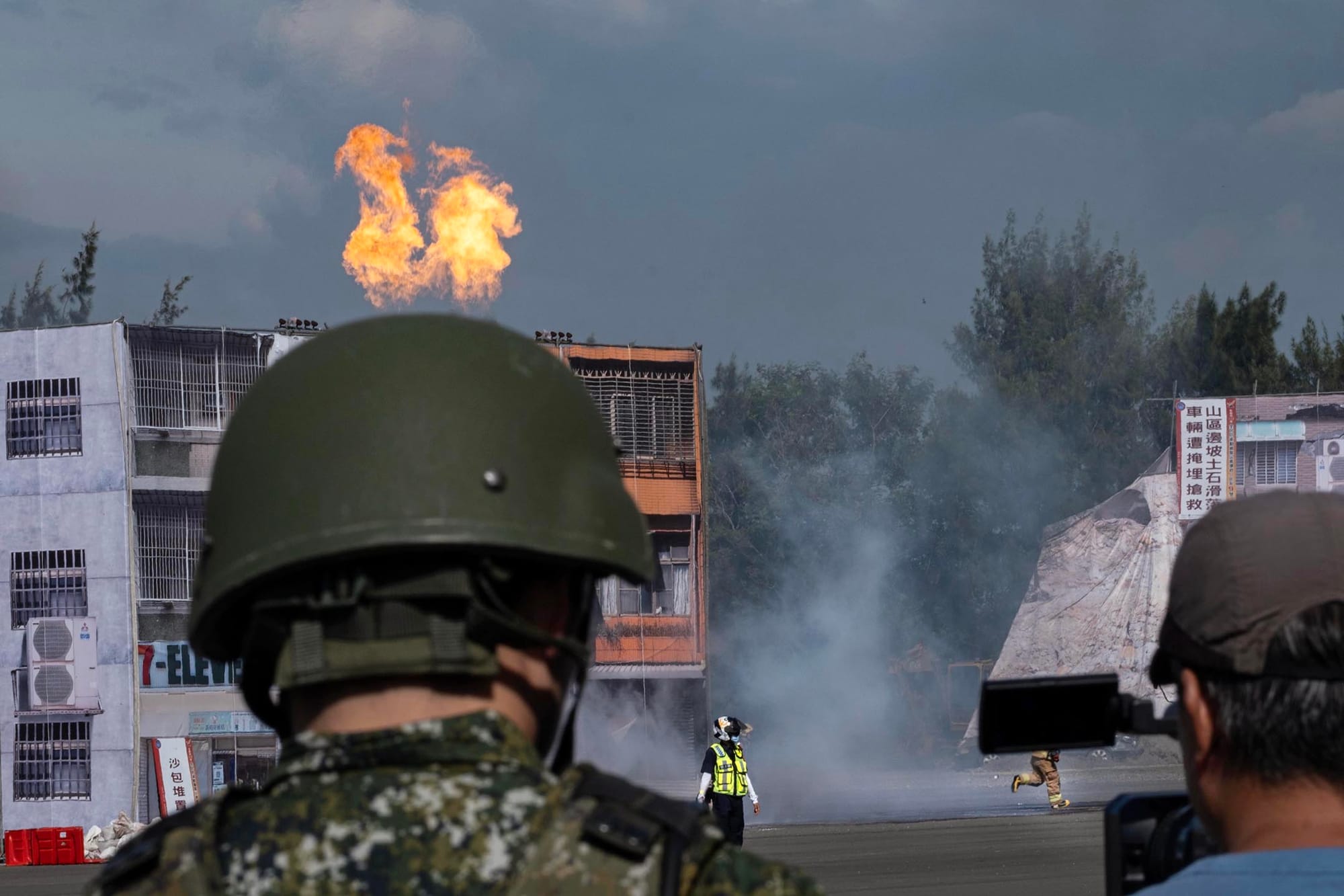 2023年7月25日，台南，民安9号演习。摄：陈焯𪸩/端传媒