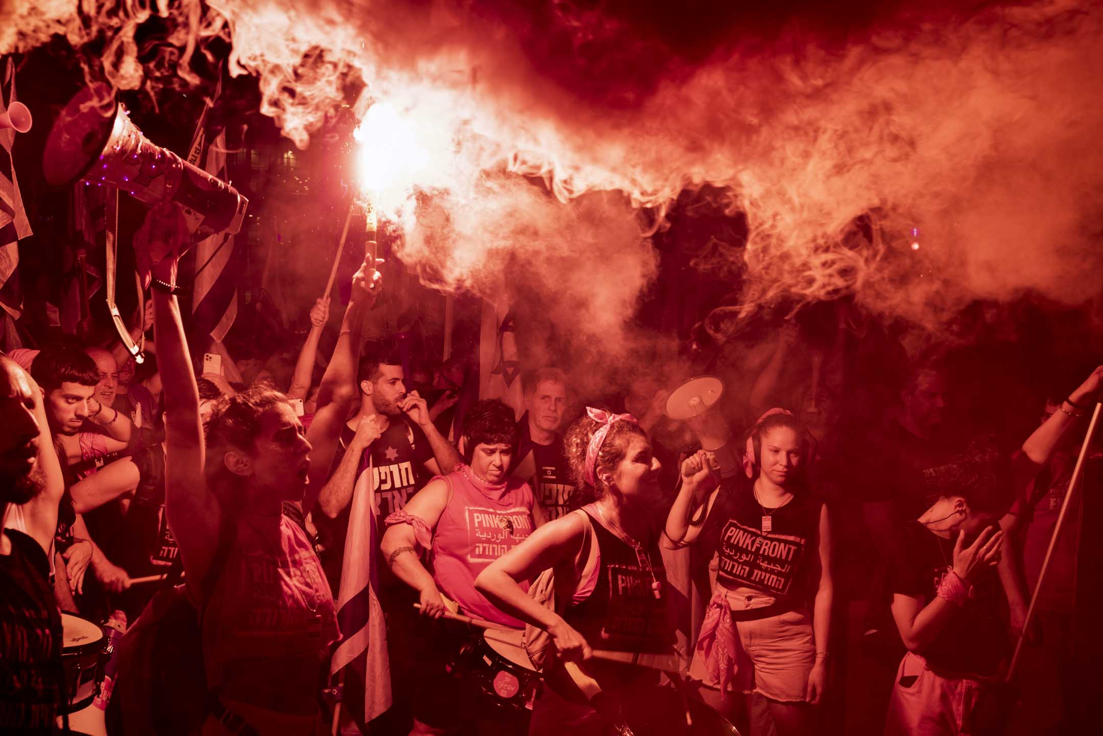 2023年7月22日,以色列特拉维夫,示威者连续29周示威反对司法改革法案。摄:Dar Yaskil/Getty Images