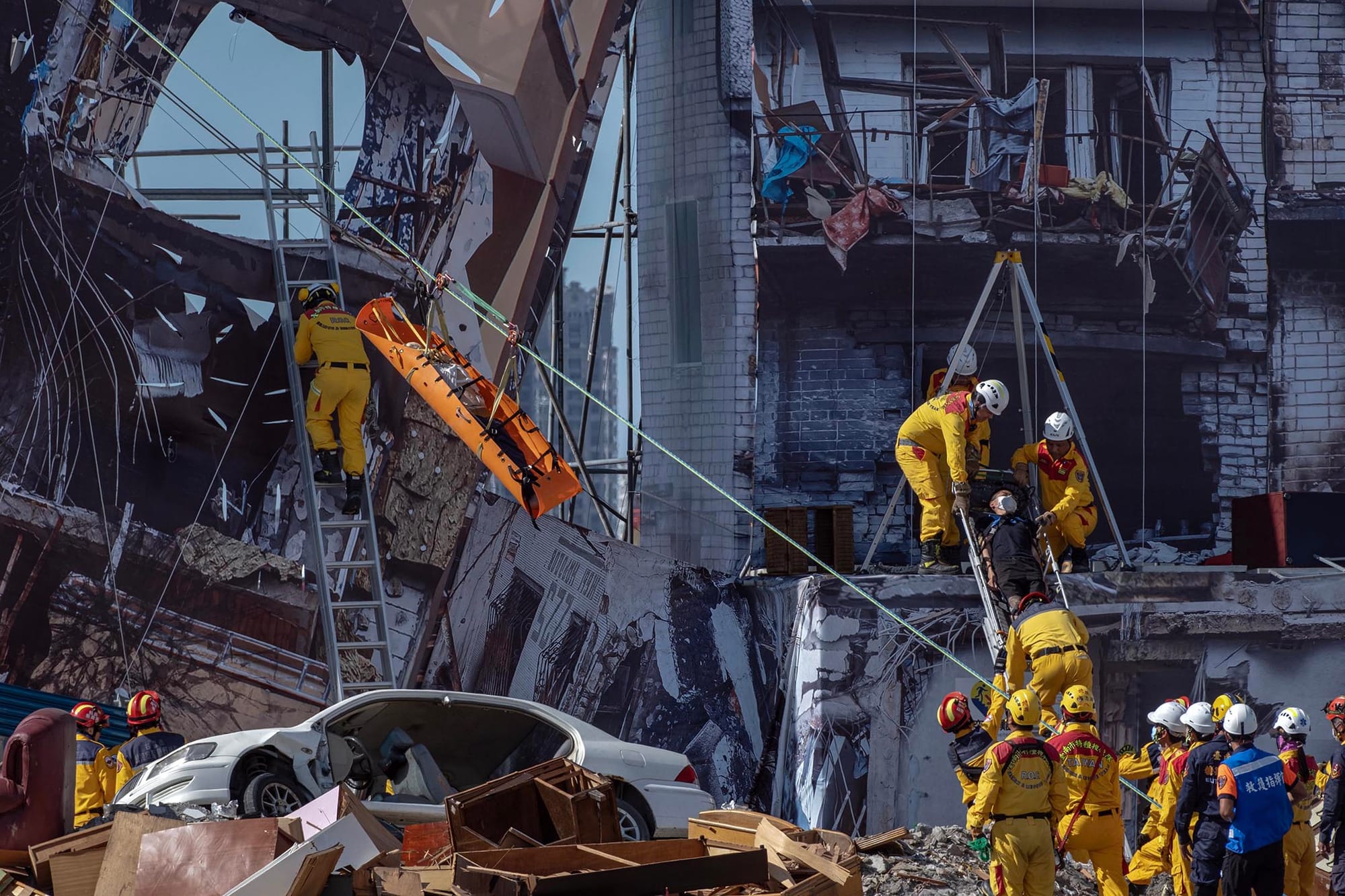 2023年7月25日，台南，民安9号演习。摄：陈焯煇/端传媒   