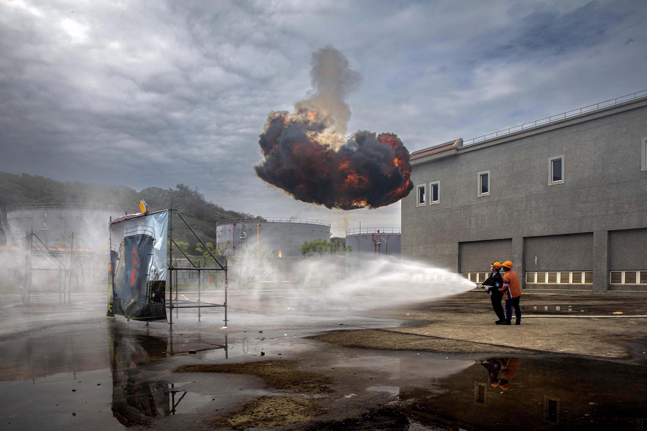 2023年4月20日，马祖，民安9号演习。摄：陈焯𪸩/端传媒