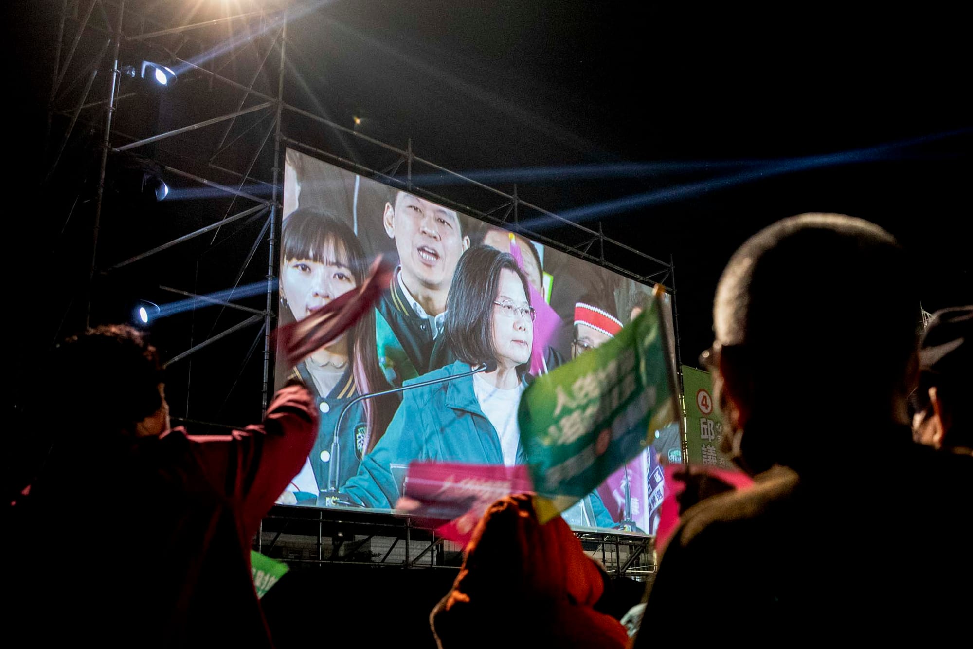 2024年1月7日，民進黨總統候選人賴清德高雄造勢大會。攝：林振東/端傳媒