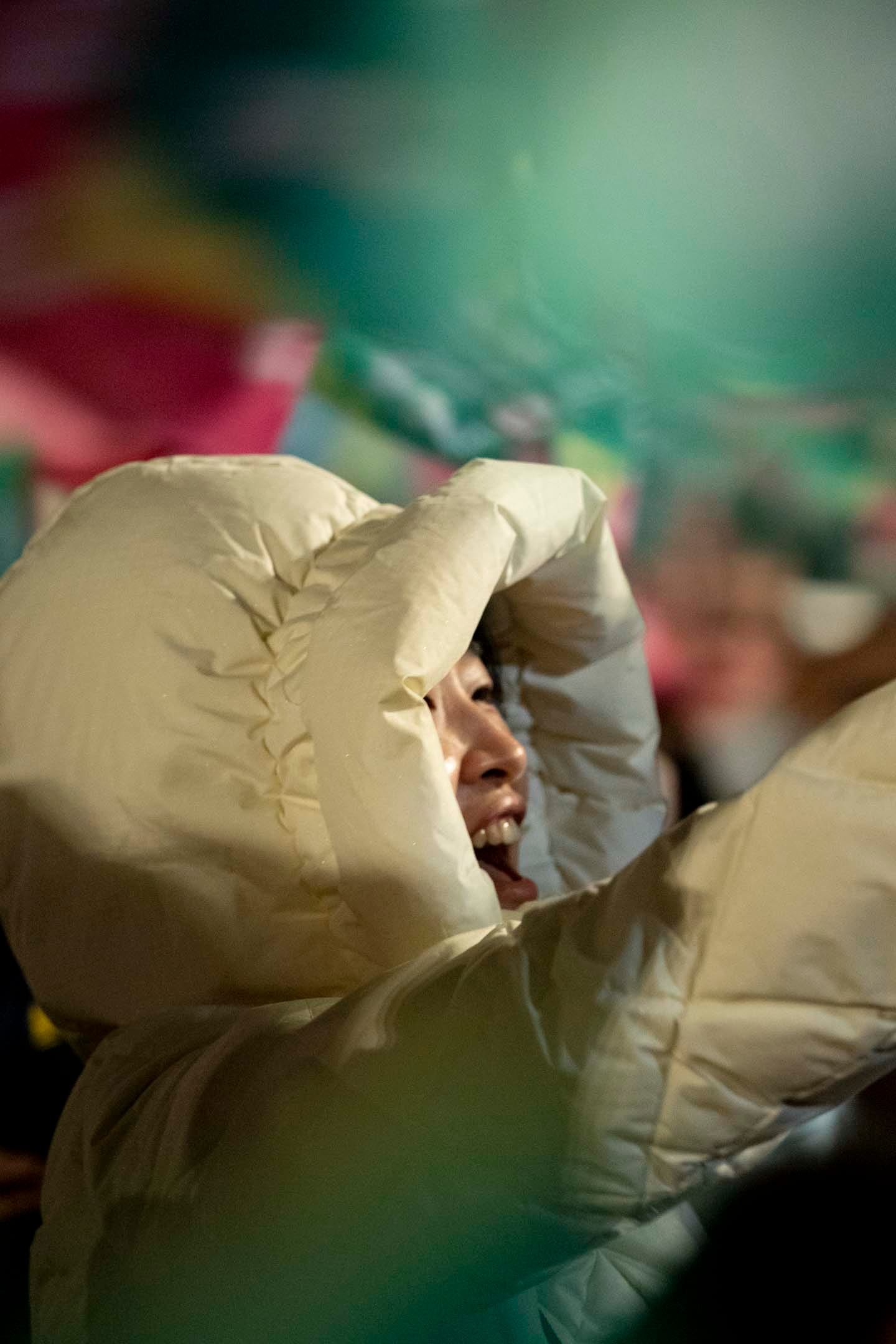 2024年1月11日，民進黨正副總統候選人賴清德、蕭美琴在台北市凱達格蘭大道舉辦「護國之夜」。攝：林振東/端傳媒