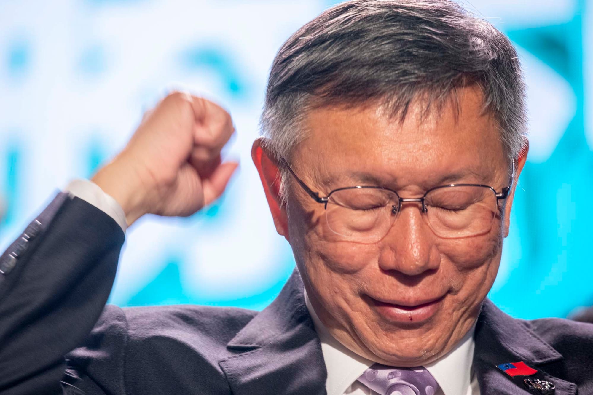 2024年1月13日，台灣大選開票，柯文哲競選總部開票現場。攝：林振東/端傳媒