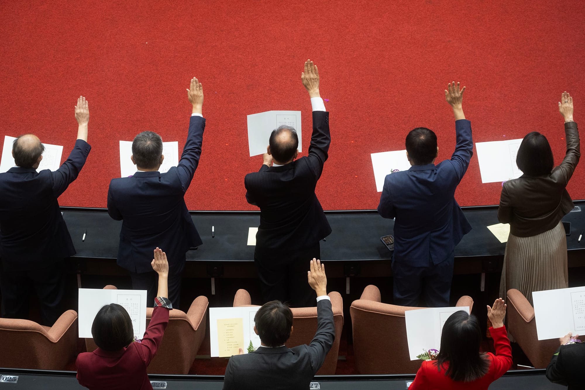 2024年2月1日，立法院，第11届立委今天报到并宣誓就职。摄：陈焯煇/端传媒