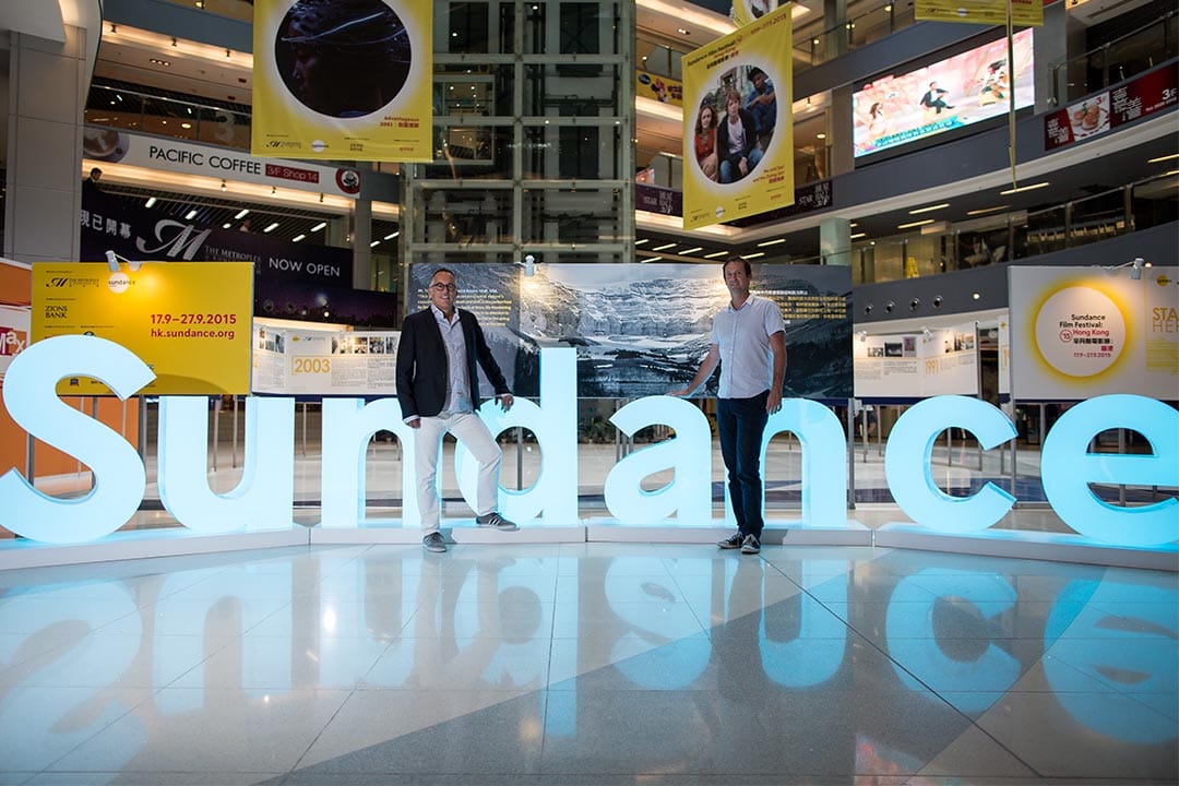 辛丹斯电影节总监和节目总监John cooper (左)& Trevor Groth (右)。摄:卢翊铭/端传媒