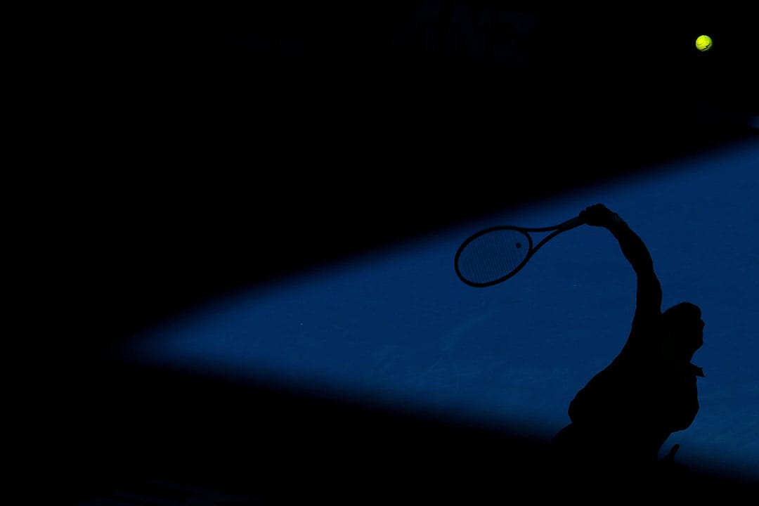 2016年1月24日，2016年澳大利亞網球公開賽，塞爾維亞選手德約科維奇。攝： Scott Barbour/Getty Images