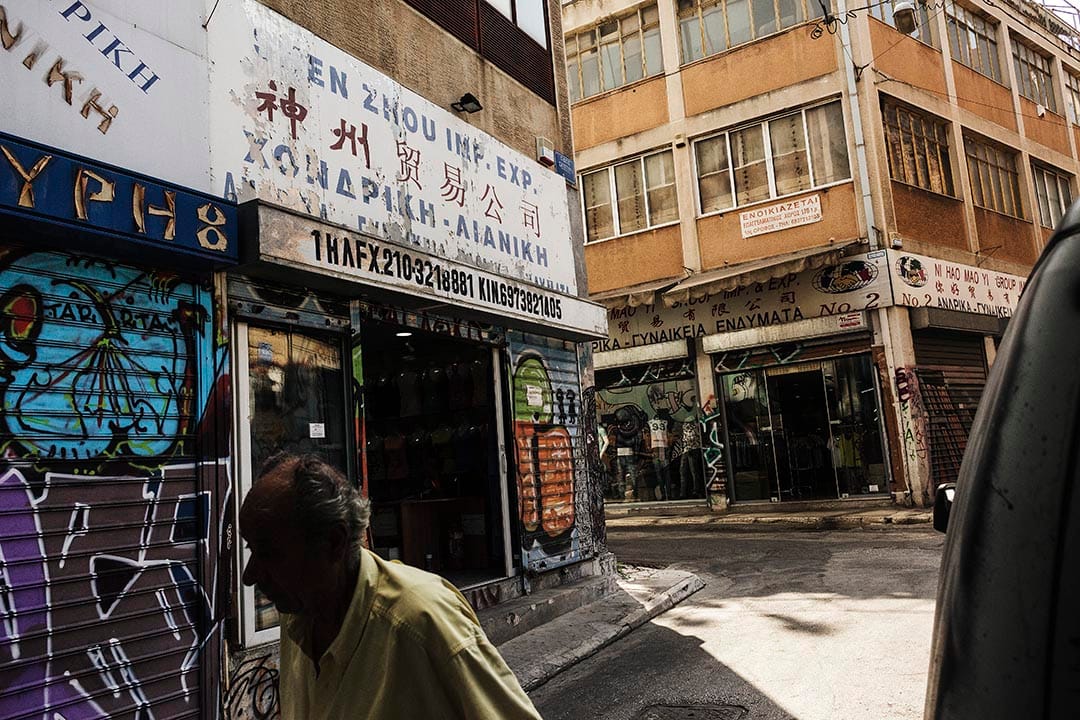 奧莫尼亞廣場的中國城。攝：Achilleas Zavallis/端傳媒