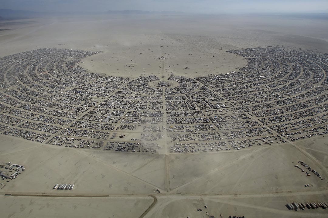 Burning Man 2015 的鳥瞰圖。攝：Jim Urquhart/Reuters