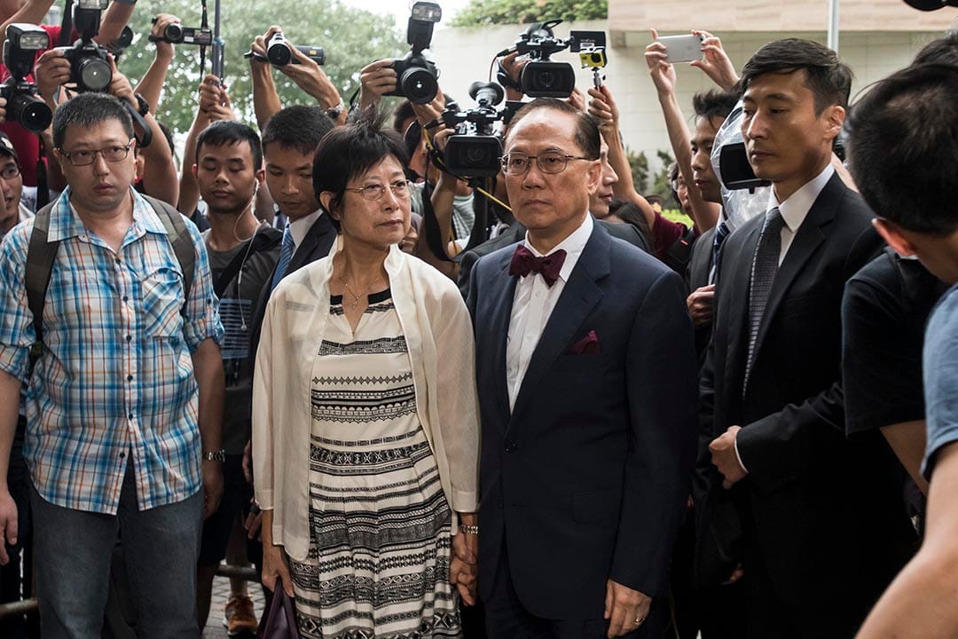 曾蔭權獲准以十萬港元現金保釋候訊。攝：Xaume Olleros/ 端傳媒