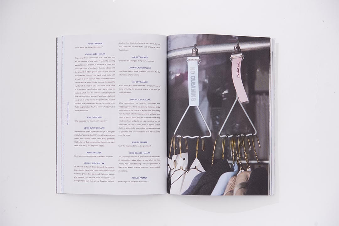 一件好的衣服，不只是設計師和製作者的心血，還需要用家的日常保養，時裝研究員Ashley Palmer採訪了這家位於紐約，家族經營的洗衣店Hallak, the Couture Clearners，說出洗衣背後的大小學問。 (攝影：Lit Ma) 