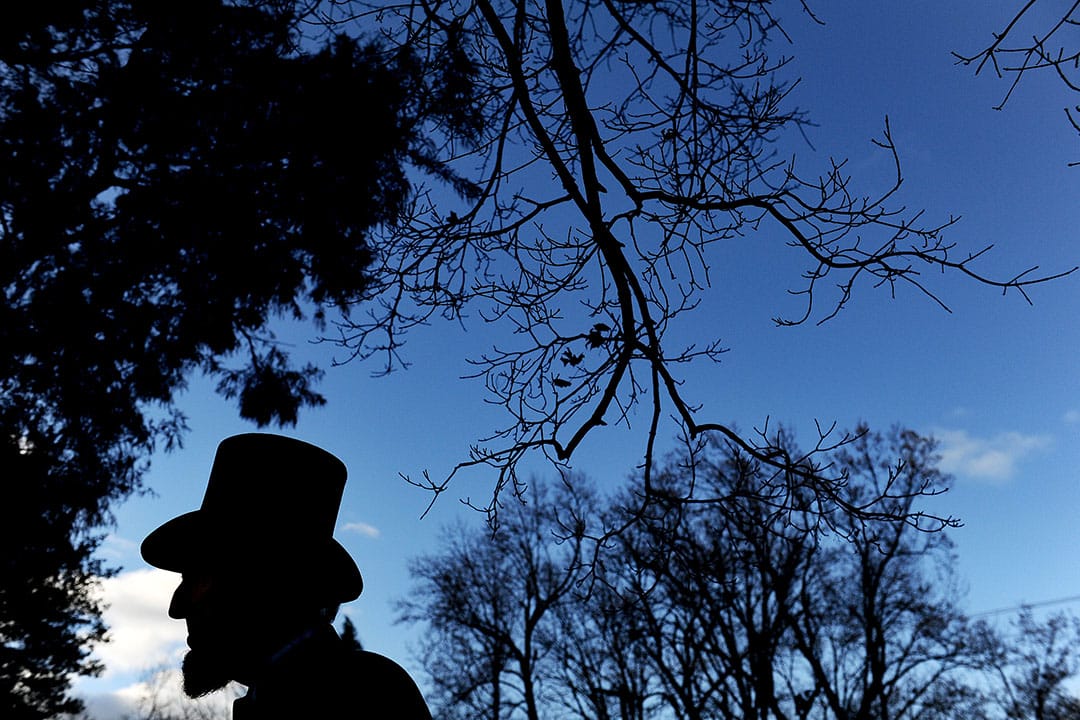 美國總統林肯的剪影。攝: Patrick Smith/Getty Images