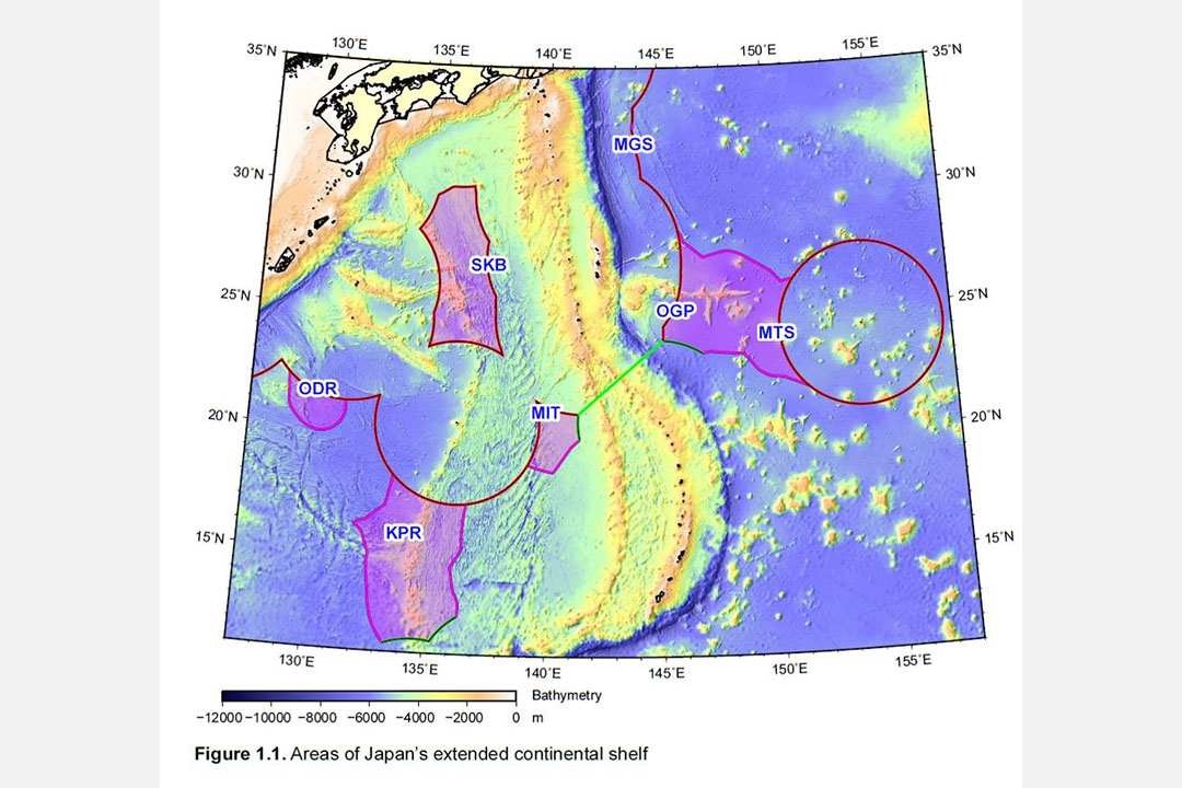 冲之鸟屿地图。　来源：日本提交联合国申请书