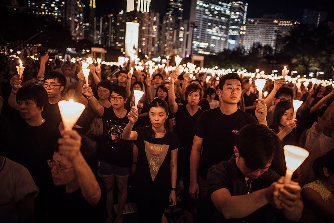 2015年6月4日 ，香港維多利亞公園，支聯會舉辦的紀念六四26週年燭光晚會。