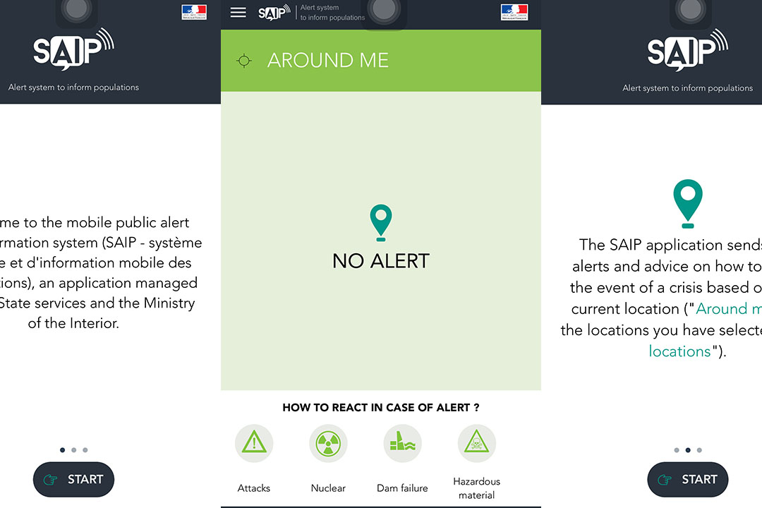 法國政府開發的恐襲警示應用程式。