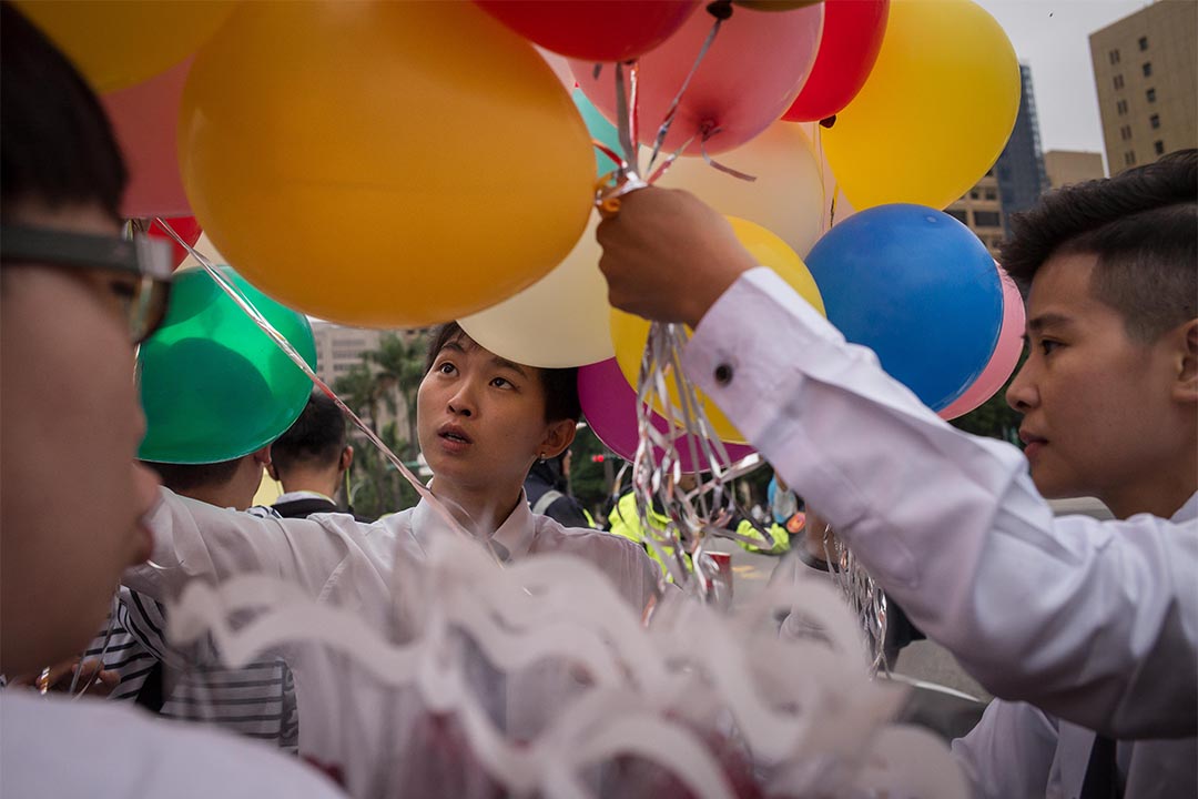 图为2016年10月29日，台北同志游行。