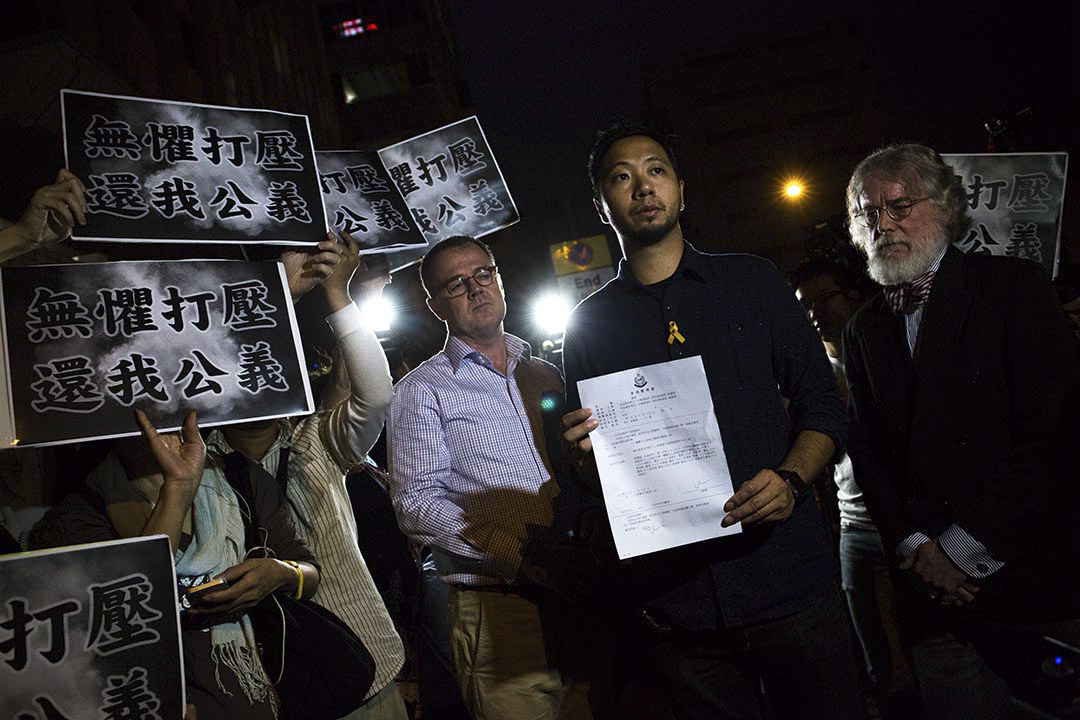 2016年5月30日，曾健超因在2014年佔領運動期間向警察淋潑液體，被九龍城裁判法院裁定一項襲警及兩項拒捕罪成，就這三個罪行判處監禁三週到五週，同期執行。他獲准以現金300元保釋等候上訴。