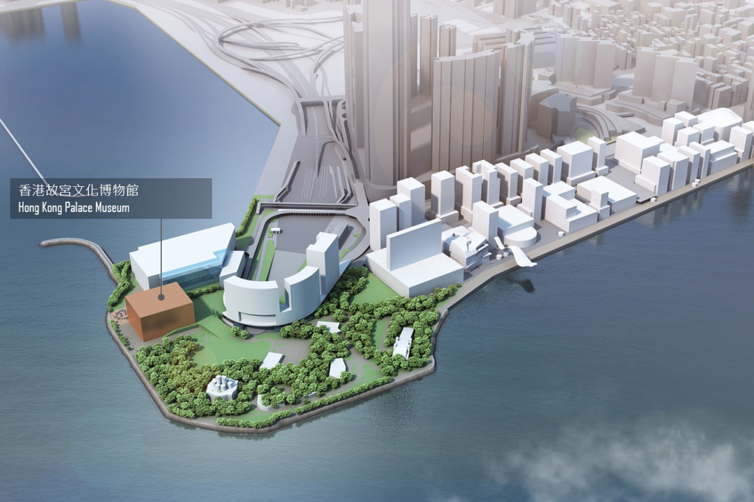香港故宮文化博物館計劃興建位置圖。