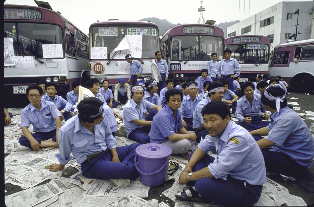 1987年，參與社運的工人。