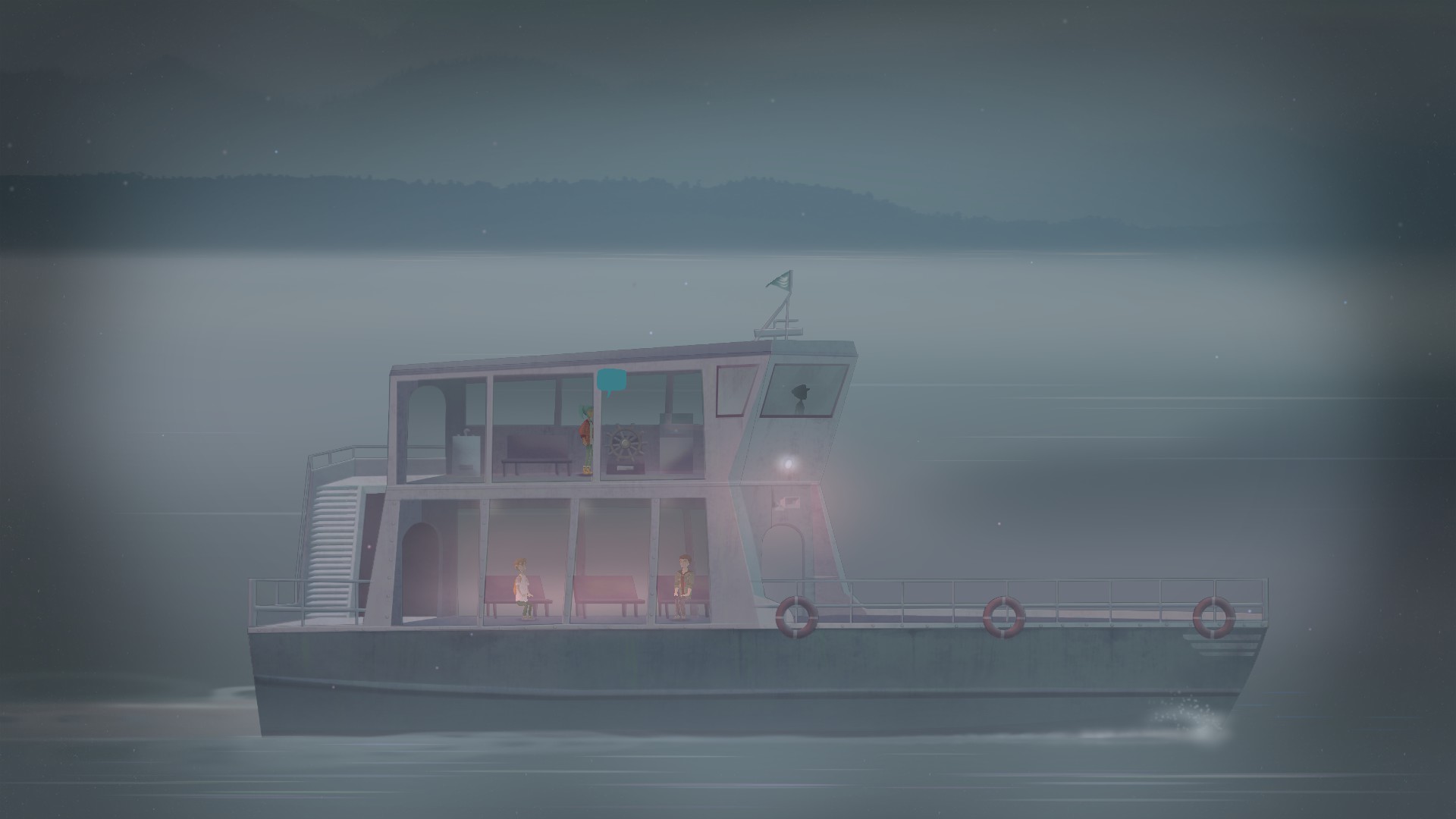 这就是 Oxenfree 最可憎的地方，船儿离岛越来越远，一切仿佛在一场恶战之后复归平静。