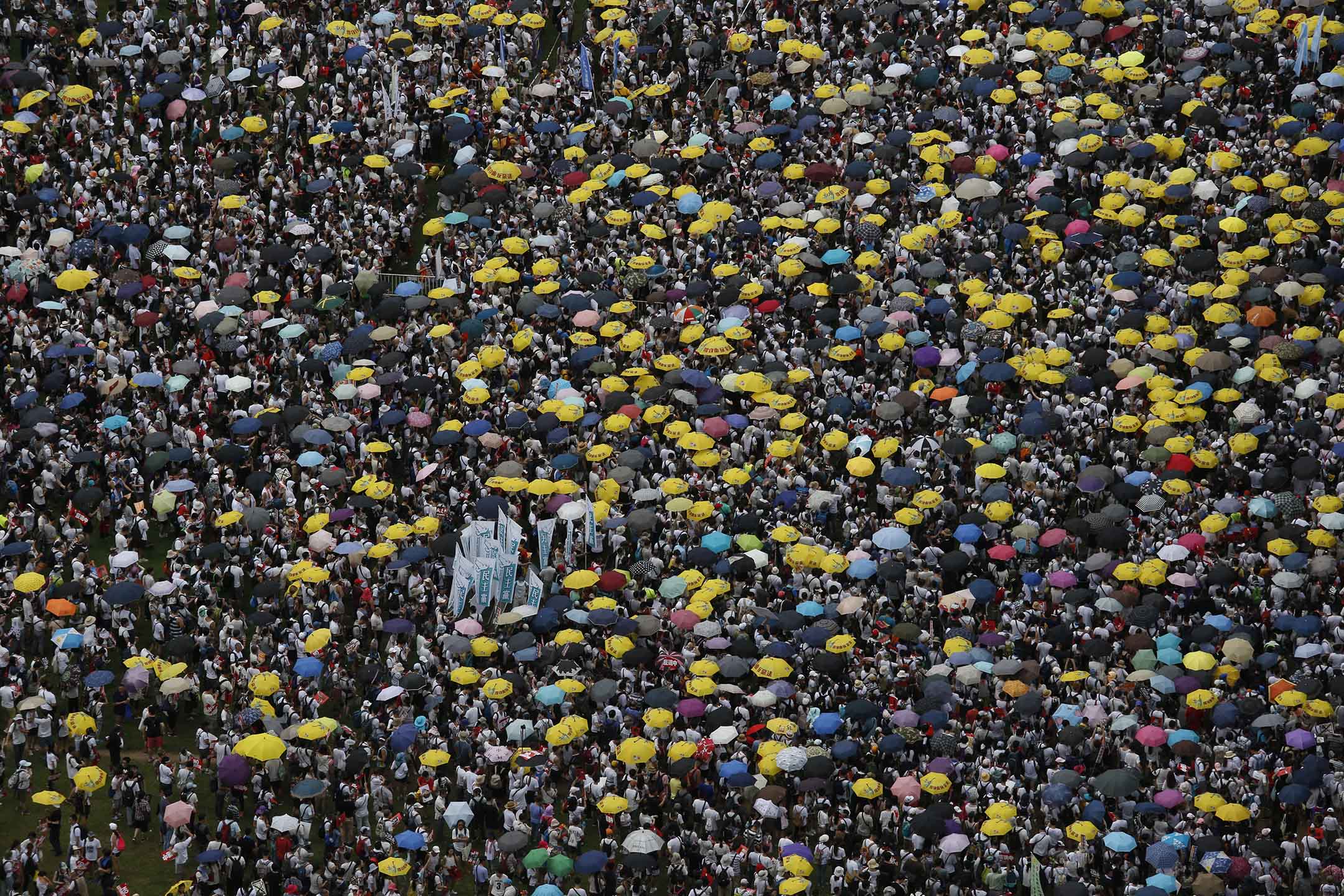 2019年6月9日，香港举行“反送中”游行。