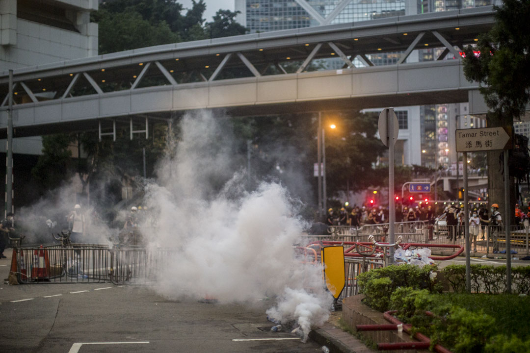 2019年6月12日，警方进行金钟夏悫道的清场行动。