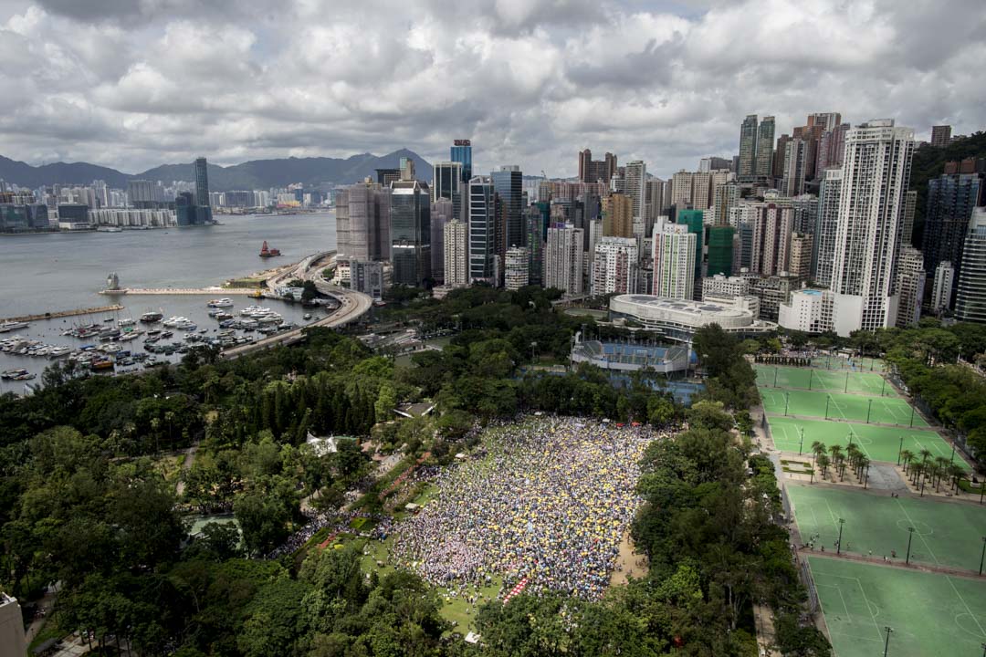 2019年6月9日，民阵发起反对《逃犯条例》修订的“反送中”大游行。