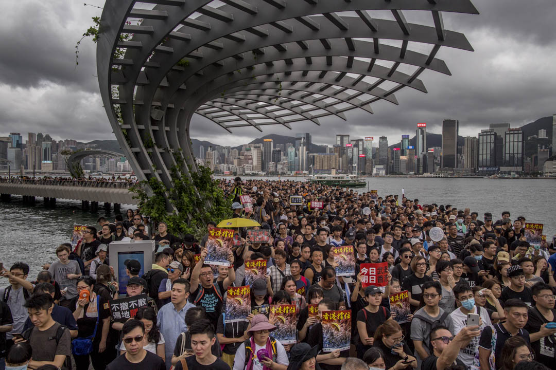 2019年7月7日，香港九龙区反修例大游行。