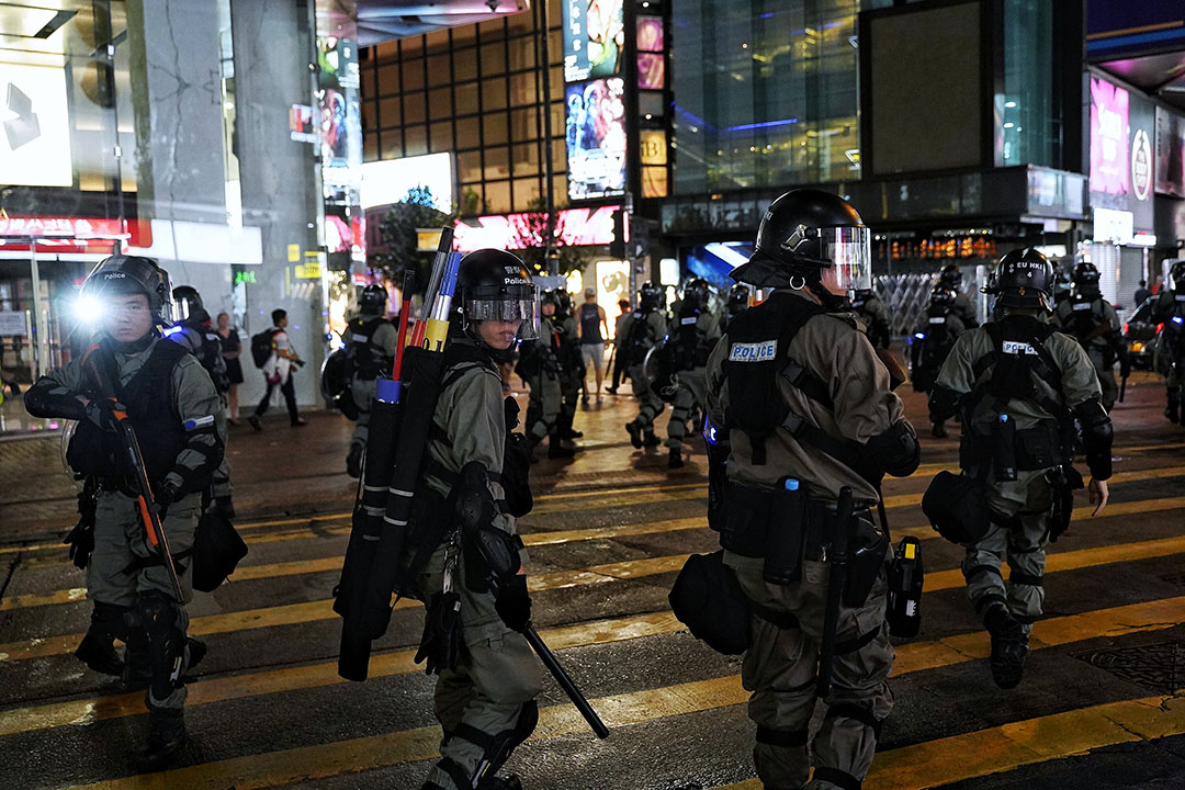 2019年10月6日，港岛防暴警察。