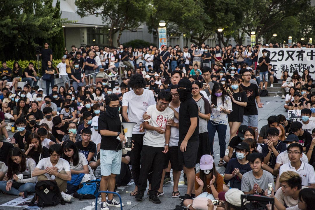 2019年10月3日，中大校长段崇智与学生的对话现场。