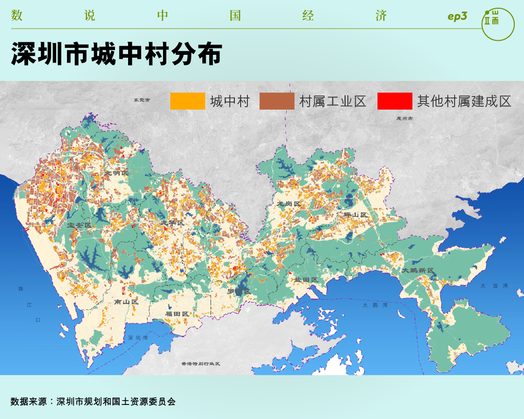 深圳市城中村分布。