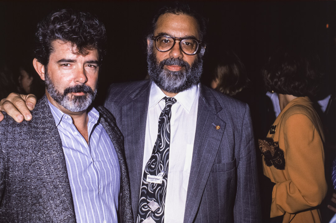 George Lucas 与Francis Ford Coppola ，摄于1988年。