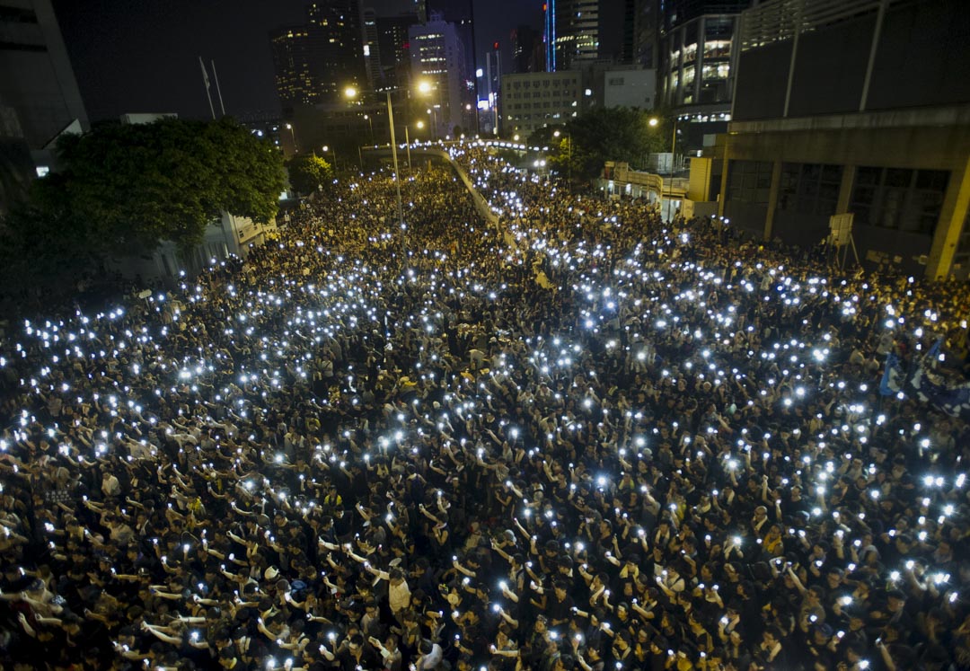 2014年，香港雨傘運動。